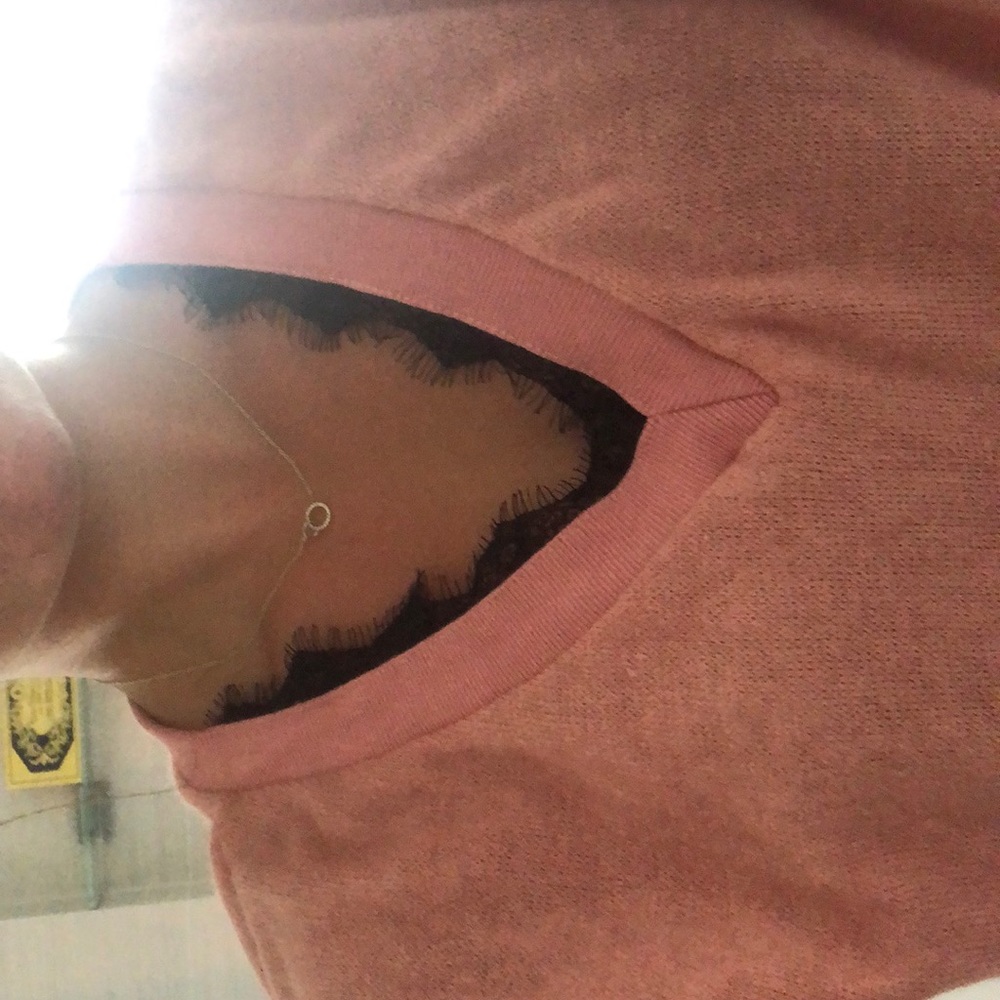 Pink lace light sweater